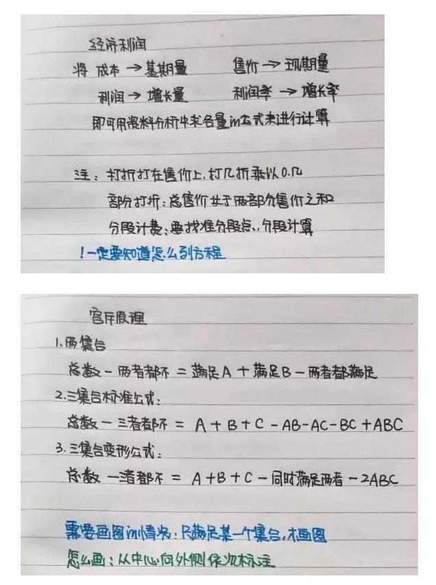 行測(cè)公式記不?。繉W(xué)霸幾張筆記就搞定了！